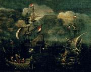 Ship battle VROOM, Hendrick Cornelisz.